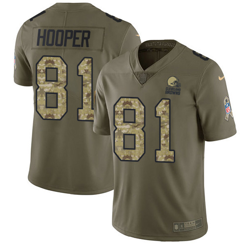Nike Browns #81 Austin Hooper Olive/Camo Youth Stitched NFL Limited 2017 Salute To Service Jersey